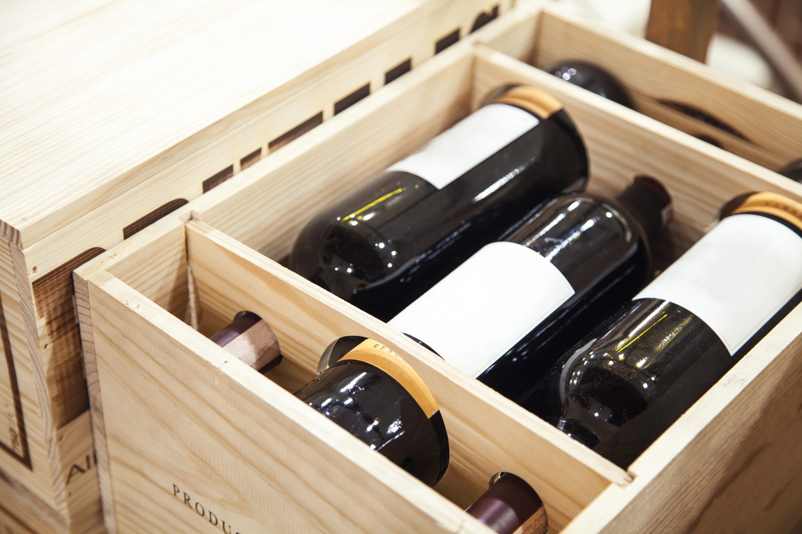Wine in original wood cases